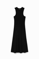 Midi-jurk geribde patch - BLACK - S