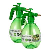 2x stuks kunststof drukspuit/plantensproeier groen 1,5 L