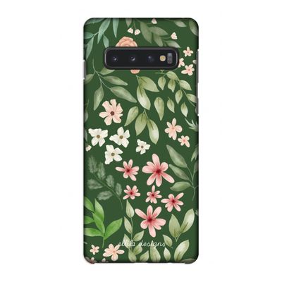 Botanical green sweet flower heaven: Samsung Galaxy S10 4G Volledig Geprint Hoesje