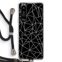 Geometrische lijnen wit: Sony Xperia 1 III Transparant Hoesje met koord