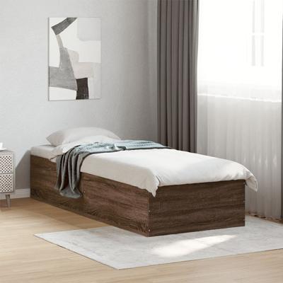 Bedframe zonder matras bewerkt hout bruin eikenkleur 75x190 cm