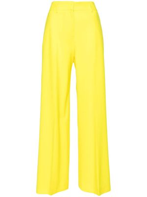 MSGM pantalon palazzo à taille haute - Jaune