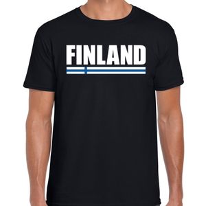 Finland supporter t-shirt zwart voor heren