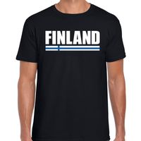 Finland supporter t-shirt zwart voor heren - thumbnail