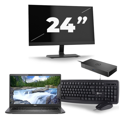 Dell Latitude 7400 - Intel Core i5-8e Generatie - 14 inch - 16GB RAM - 256GB SSD - Windows 11 + 1x 24 inch Monitor