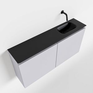 Toiletmeubel Mondiaz Ture | 100 cm | Meubelkleur Cale | Eden wastafel Urban Rechts | Zonder kraangat