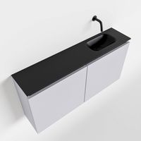 Toiletmeubel Mondiaz Ture | 100 cm | Meubelkleur Cale | Eden wastafel Urban Rechts | Zonder kraangat