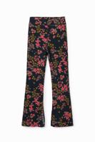 Flared legging met bloemen - BLACK - XL