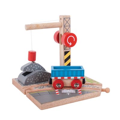 Bigjigs houten rails gravel kraan