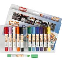 PlayColor® Playcolor textielverf, l: 14 cm, diverse kleuren, 5 gr, 12 stuk/ 1 doos