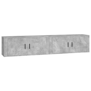 The Living Store TV-wandmeubel Betongrijs 100x34.5x40 cm ? Strak design - duurzaam hout - voldoende opbergruimte