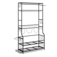 Mobiele Sportartikelenorganizer met Wieltjes 4 Haken en Extra Displayrek voor Rackets Zware Metalen Golfaccessoiresstandaard voor Schuur Kelder