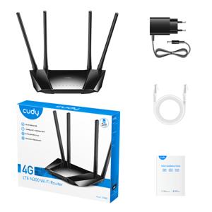 Cudy LT400 draadloze router Fast Ethernet Single-band (2.4 GHz) 4G Zwart