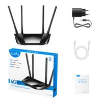 Cudy LT400 draadloze router Fast Ethernet Single-band (2.4 GHz) 4G Zwart - thumbnail