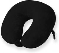 Cuddlebug nekkussen U vorm memoryfoam 30 cm zwart - thumbnail