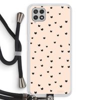 Kleine kattenkopjes: Samsung Galaxy A22 4G Transparant Hoesje met koord