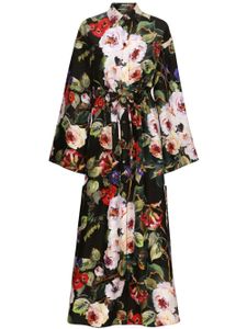 Dolce & Gabbana robe-chemise imprimée en soie - Noir