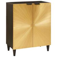 Dressoir Zwart en Goud 60 x 33 x 75 cm massief mangohout