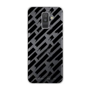 Zwarte vegen: Samsung Galaxy A6 Plus (2018) Transparant Hoesje