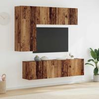 TV-wandmeubel Wandgemonteerd 5 pcs Oud Hout Bewerkt hout