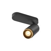 SLV OpbouwspotGrip! L zwart met gouden ring - 1009093