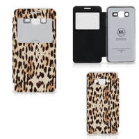 Samsung Galaxy Grand Prime Telefoonhoesje met Pasjes Leopard - thumbnail