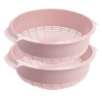 Forte Plastics set van 2x stuks kunststof keuken vergiet van 27 x 10 cm oud roze