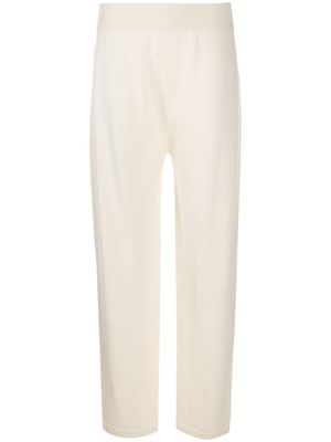 Agnona pantalon en maille à taille élastique - Blanc