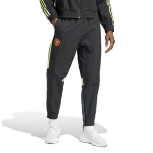 adidas Manchester United Woven Trainingsbroek 2023-2024 Zwart Donkergroen Felgroen