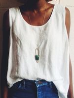 Sleeveless Cotton-Blend T-shirt - thumbnail