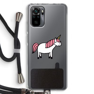 Eenhoorn: Xiaomi Redmi Note 10 Pro Transparant Hoesje met koord