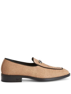 Giuseppe Zanotti mocassins Snakeprint en cuir - Marron