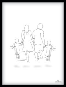 Poster - Familie / Twee Kinderen