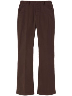 RE/DONE pantalon évasé à plis marqués - Marron
