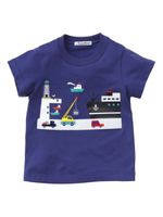 familiar t-shirt en coton à imprimé graphique - Bleu - thumbnail