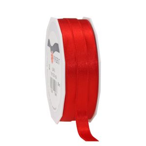 1x Luxe rode satijnen lint rollen 1 cm x 25 meter cadeaulint verpakkingsmateriaal   -