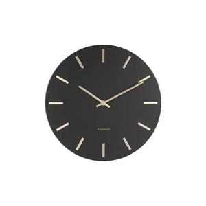 Karlsson Wandklok Charm - Staal Zwart Gouden wijzers - Small - Ø30cm