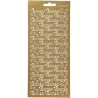 Creativ Company Stickers, onnea, vel 10x23 cm, goud, 1 vel