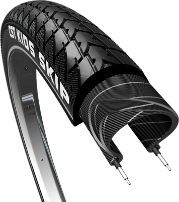 Buitenband CST Skip Kids 16 x 1.75" / 47-305mm - zwart met reflectie