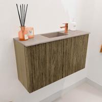 Toiletmeubel Mondiaz Joya Dlux | 70 cm | Meubelkleur Dusk | Faye wastafel Saba Wasbak Midden | 1 kraangat