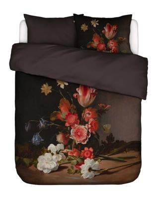 Essenza Blooming Story Dark brown dekbedovertrek
