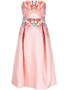 Mary Katrantzou robe mi-longue Meadow à broderies - Rose