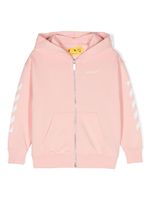 Off-White Kids hoodie zippé à logo imprimé - Rose