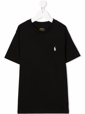 POLO RALPH LAUREN KIDS t-shirt à logo brodé - Noir