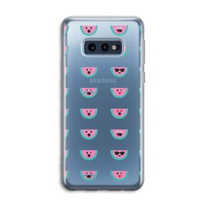 Smiley watermeloenprint: Samsung Galaxy S10e Transparant Hoesje