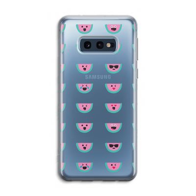 Smiley watermeloenprint: Samsung Galaxy S10e Transparant Hoesje
