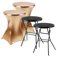 Bardi Stretch Statafelhoes - Statafelrok 2 Stuks - 80 x 110 cm. Goud