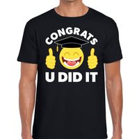 Congrats U did it t-shirt geslaagd / afgestudeerd zwart heren