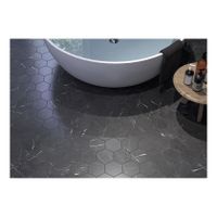 Cifre Cerámica Marquina Vloer- en wandtegel | 15x17 cm | Marmerlook | Mat Zwart