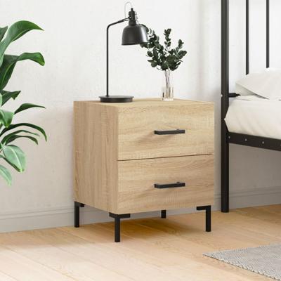 Nachtkastje 40x35x47,5 cm bewerkt hout sonoma eikenkleurig